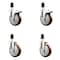 Service Caster 5 Inch 316SS Maroon Poly Swivel 1-1/2 Inch Stem Caster Lock Brake SCC, 2PK SS316TTLEX20S514-PPUB-MRN-2-S-2-112 - alternate 5